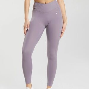 Gymshark Women's Crossover Workout Leggings Slate Lavender Sz Large